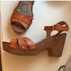 Thick heeled shoes ..